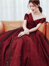 BXOXO Elegant Dress for Women Burgundy Splicing Lace Sequin Strapless Long A-line Skirt Solid Color Evening Gown